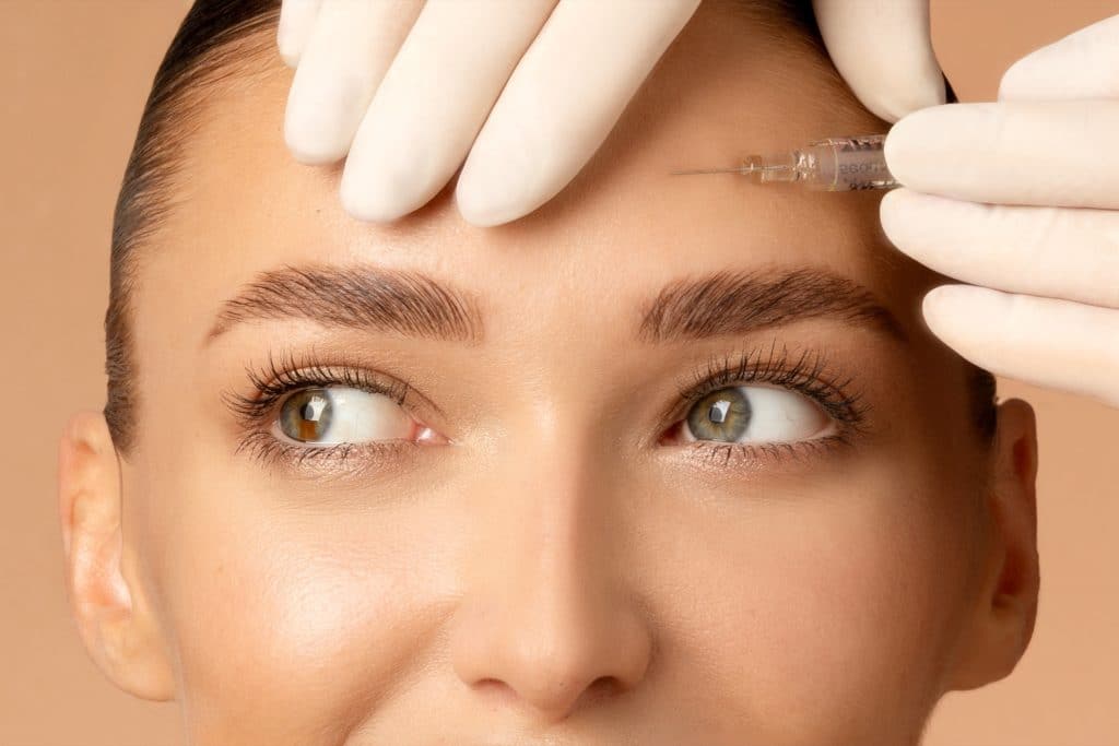 Botox injection in the forehead