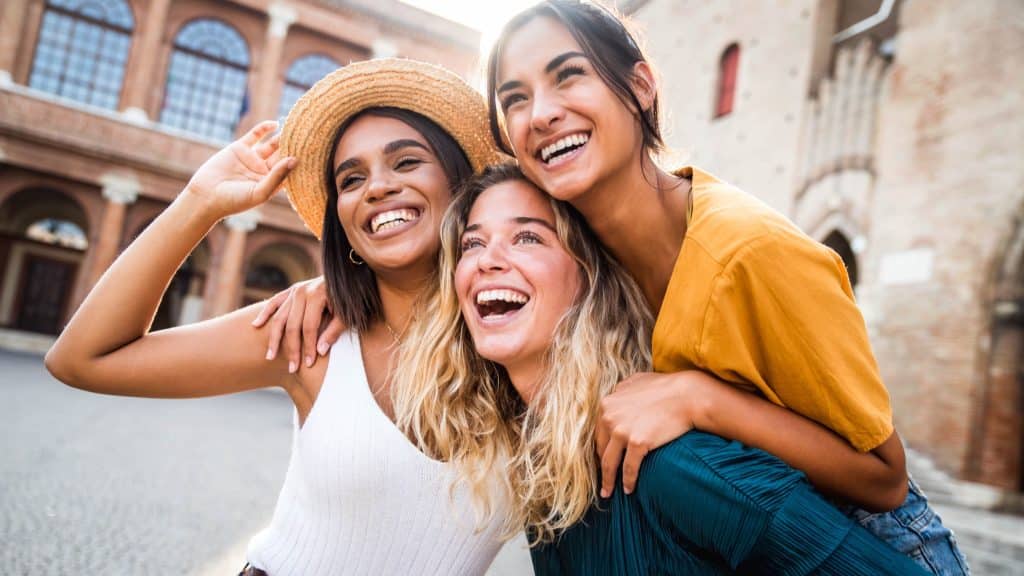 Group of smiling friends